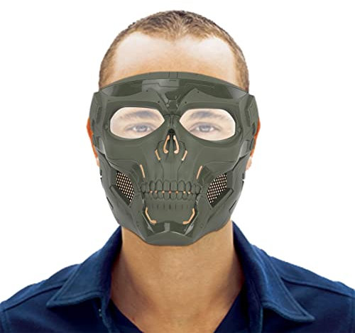 Airsoft Face Shield | Airsoft Full Face Shield - Paintball Cosplay Face Covers, Verstellbarer Full Face Shield für Teenager und Erwachsene, Halloween Kostüm Abbto