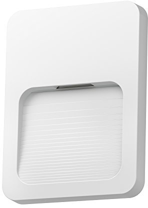 ledscom.de LED Wandleuchte/Treppenlicht STUFO für außen, IP44, flach, Downlight matt, eckig, weiß