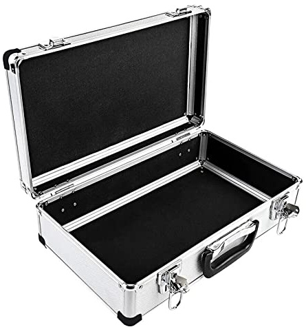 Flight Case Large Hard Aluminium Flight Case Foam Lockable Tool for Camera Gun Storage Carry Box 400 x 240 x 125mm