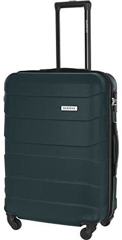 BARRENS Mittelgroß Koffer Trolleys Hartschalenkoffer ABS Material Reisekoffer für Flugzeug mit 4 Rollen Spinnerräder Rollkoffer Gepäck Suitcase Mittel Groß Leicht 66x46x26 cm 60 L (Grün)