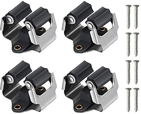 WANGWUXINSHENG Pack of 4 Mop Broom Holder Tools Broom Gripper Storage Racks Mop Wall Mounted Clips for Kitchen Bathroom Garage Mop Hanging