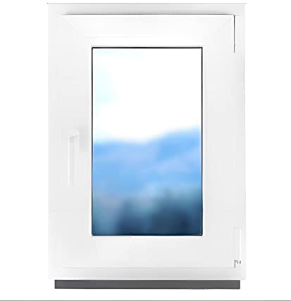 Finestra Serramenti in pvc bianco - Satinato - vetro camera Larghezza x Altezza 65 x 110 cm apertura destra 650 x 1100 mm funzione girevole - bauPlaza