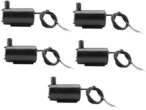 Dioche Miniatur Pumpe 1.2-1.6L/min Mikropumpe Modell Zubehör Wasserpumpe 5-teiliges Set DC 3V-5 V Mini-Wasserpumpe Tauchpumpe für Aquarium Brunnen Aquarium