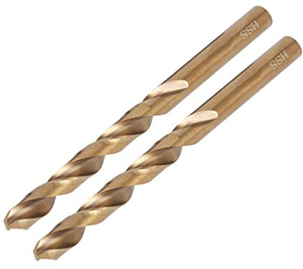 TA-VIGOR 2Pcs 6mm Straight Shank Twist Drill Bit, High Speed Steel M35 Cobalt Twist Drill Bit with 6mm Shank for Drilling Tool Stainless Steel Metal Plastic Wood