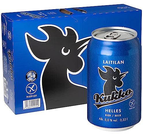 Kukko Helles Bier – Glutenfrei – Süffiger & Weicher Geschmack – 24 x 0,33L Dosen (2 x 12er-Pack) – inkl. 6 € Pfand