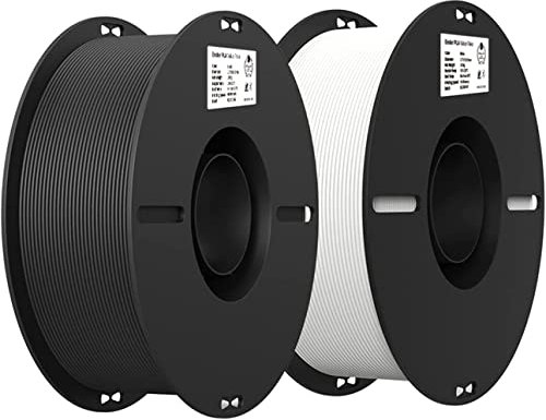 Creality Ender PLA Filament 1.75mm 3D Printer Filament, 2kg Cardboard Spool (4.4lbs), Dimensional Accuracy +/- 0.03mm, Fit Most DIY Printer (White*1KG & Black*1KG)