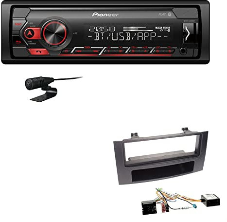 Pioneer MVH-S320BT 1-DIN Bluetooth Autoradio USB FLAC Spotify mit Einbauset passend für Volkswagen VW T5 Transporter bis 2015 schwarz rechtwinklig inkl Canbus