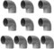 10 Pieces Coude PVC 90 Degrés, Raccord PVC 50 mm Dia Coude Tube, Gris PVC Adaptateur Connecteur, pour Conduit de Tuyau, L'irrigation Agricole