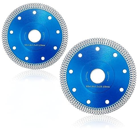 Tile Cutting Discs Super Thin 1mm Diamond Saw Blade,115/125mm Diamond Cutting Disc for Angle Grinders Ceramic Porcelain Tile Granite Metal Cutting(blue)