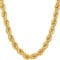 24k Gold Rope Chain Necklace, Mens 7mm Thick Gold Plated Rope Necklace, Waterproof & Tarnish-Proof Lobster Claw Clasp Neck Chain(56)