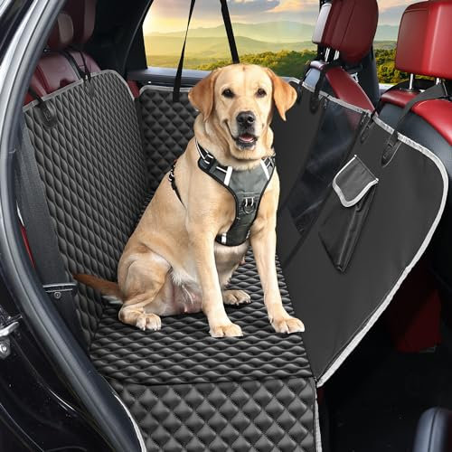 KYG Housse de Siège pour Chien, Protection Voiture Chien Protege Banquette Arriere Antidérapant et Imperméable avec Fenêtre de Visualisation,Protection Coffre Universelle Voiture 135x140x32cm