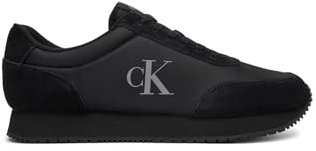 Calvin Klein Herren Runner Sneaker Retro Iconic Schuhe, Schwarz (Triple Black), 43