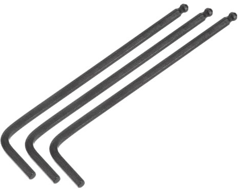 sourcing map 3pcs 4mm Ball End Hex Key Wrench, Metric L Shaped Long Arm CR-V Repairing Tool for Bikes Furniture Repair, Black