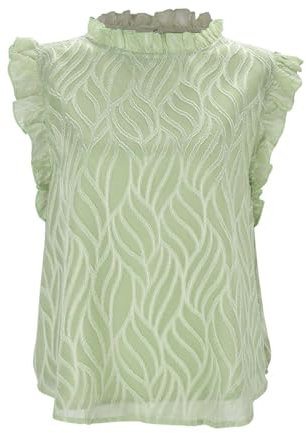 95sCloud-1 T-Shirt Lässig Tunika Oberteile Damenweste Temu Fresh Sweet Chiffon für Damen Tunika Basic T-Shirts Bluse (Green, XL)