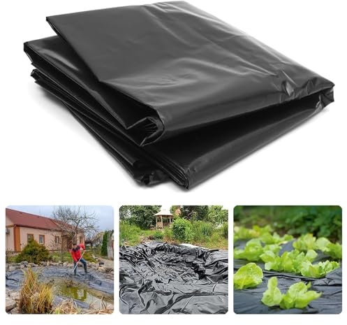 Hikrxya Telo Serra Nero 2 x 3M - Telo Protettivo per Serra - Resistente agli Strappi Extra Spesso - Copertura in Plastica Serra del Polytunnel Protezione del Giardino per Piante