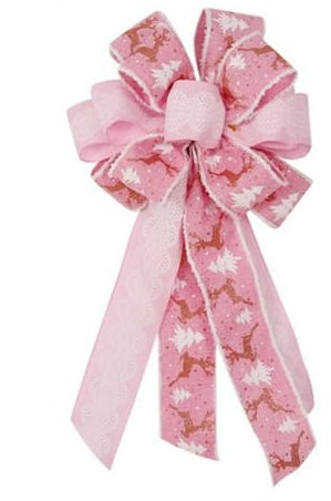 Windspiel Metall Rosa Schleife Dekoration Weihnachtsbaum Geschenk Box Ornamente Weihnachten Schleife Campingdecken (Pink, One Size)