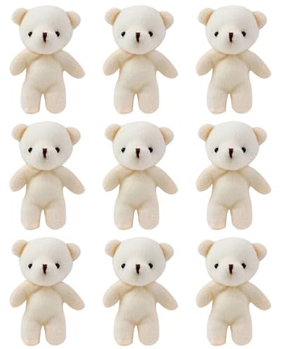 KGDUYC 9 Stück Mini-Bär-Schlüsselanhänger mit Teddybär, kleines Spielzeug für Geburtstag, Hochzeit, Weihnachtsfeier