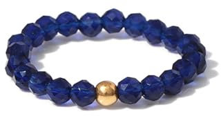 Elastischer Naturstein Ring, Perlen Bunt, Kristall Perlenring, Edelstein Perle Stapelbar für Damen (Colour I)
