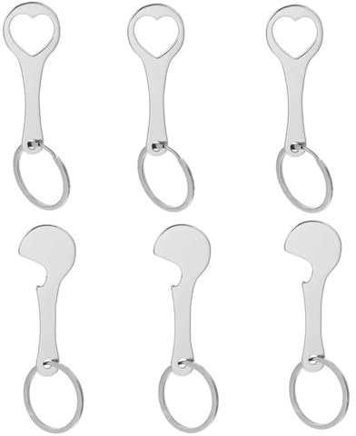 Naisfei 6 pcs Stainless Steel Shopping Trolley Remover, Shopping Cart Remover Aluminum Alloy Key Ring Shopping Trolley Tokens, Shopping Cart Supermarket Convenience Store Shopping Unlock Trolley