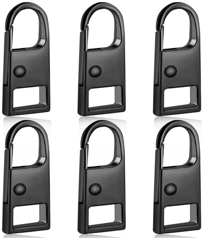 Deoward Cerniera Tira Sostituzione, 6 Pcs Chiusura Lampo di Ricambio | Metallo Riparazione Cursore Cerniera Tirante per Valigie, Zaini, Trolley, Giacche, Borse a Mano