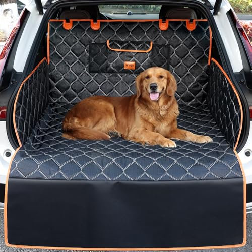 KYG Kofferraumschutz Hund, Gesteppte Schutzmatte & Hundedecke mit Seiten- und Ladekantenschutz – Wasserdicht, Kratzfest für Auto & Kombi Extra Lang, 215 * 110cm
