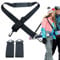 NHQ Sangle Porte Ski,Snowboard BandoulièRe RéGlable,Sangle de Ski Réglables avec Bandoulière Rembourrée pour Le Transport des Skis et des Bâtons Accessoires de Ski