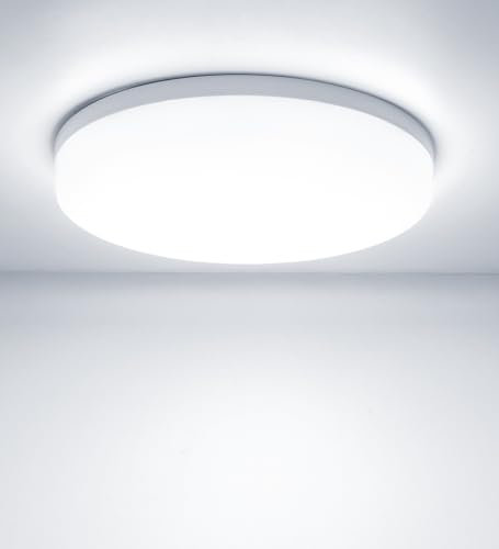 Kambo LED Lámpara de Techo 48W - Plafon Techo Redonda ∅30cm- Luz de Plafón Moderno 4320LM Blanco Frío 6500K Para Baño Cocina Sala de Estar Dormitorio Pasillo Comedor Balcón