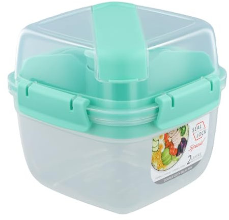 heavenlife Porta Pranzo con 2 Scomparti, 1400ml Bento Box con Forchetta e Coltello, Lunch Box Riscaldabile, Contenitore per Pranzo e Insalata per Scuola Lavoro Picnic