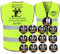 Lustiges Junggesellenabschied-Set für den Bräutigam – Reflektierende Weste + 1 Bräutigam-Badge + 12 Freunde-Badges JGA Accessoires Männer Geschenkidee für Junggesellenabschied