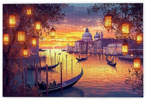 Puzzle 3000 Teile Erwachsene, Venedig Puzzle 3000 Teile mit Geschenkbox, Holzpuzzle Erwachsene mit Naturholz, Geschenke für Frauen, Geschenke für Männer, Groß Holzpuzzle für Wanddeko Wohnzimmer, A-95