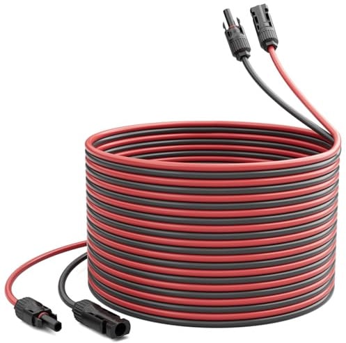 WSPIHO PV Kabel 4mm2 15M,PV Verlängerungskabel Balkonkraftwerk 30A 1000V,Solarkabel mit Solarstecker für Solarpanel