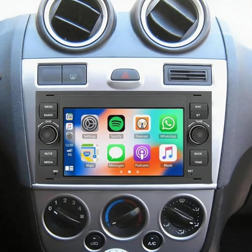 2+64G Android Doppel Din Radio für Ford Galaxy 2005 2006 2007 mit Wireless Carplay Android Auto, 7 Zoll Touch Display Autoradio mit Bildschirm Bluetooth Navi AHD Rückfahrkamera GPS WiFi FM RDS SWC