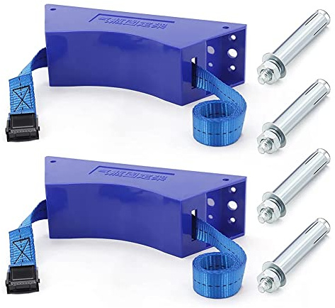 Jevina Lot de 2 porte-bouteilles de gaz propane - Support mural pour bouteille de gaz - En ABS - Avec vis - Bleu
