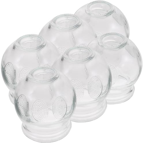 HAKIDZEL 6pièces Set Ventouses Chinoises Verre pour Thérapie par Ventouses à Chaud Massage Musculaire et Relaxation Verre Résistant pour Dos et Visage Usage Domestique