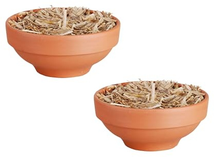 2er Set Feuertopf Terrakotta Outdoor Fackel für Garten Balkon Deko Licht