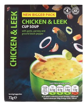 Chicken & Leek, Minestrone,Spicy Tomato,Mushroom Cup Soup Pack 80g - Quick & Convenient Instant Soup - aly (Chicken & Leek Cup Soup Pack 80g)