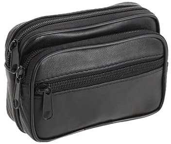 SOTALA Leder HÜFTTASCHE - Gürtelbörse Gürteltasche Bauchtasche Portemonnaie Geldbörse Echt Leder in Schwarz