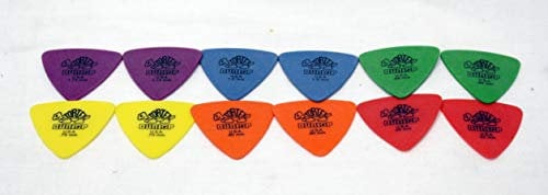 Dunlop Tortex Triangle Gitarre Plektrum Plektron Picks Variety Pack; Enthält 12 Plektren