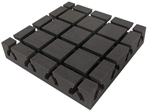 Akustikpur Akustikschaumstoff High End (B-Ware) Absorber SELBSTKLEBEND - Schalldämmmatten zur effektiven Akustik Dämmung, ca. 40 cm x 40 cm x 8 cm