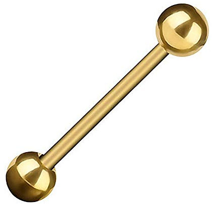 Piercingfaktor Barbell Stab Piercing Hantel Stecker Zunge Ohr Ohrpiercing Zungenpiercing Intim Brust Oral Tragus Helix Kugel 1,6mm x 8mm x 3mm Gold