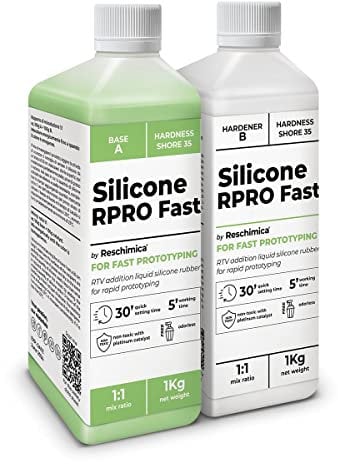 Reschimica Gomma siliconica Super Rapida 1:1, R PRO Fast, Non tossica, Resistente alla Rottura e Semplice da Usare, Compatibile con resine, Cera, Gesso e Cemento (2 kg)