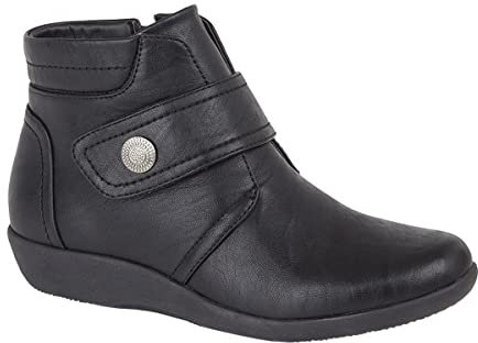 Boulevard - Chaussures Haute pour Pieds Large - Femme (42 FR) (Noir)