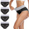 wirarpa Underwear Women High Waist Cotton Knickers Ladies Panties Full Coverage Briefs Underpants Plus Size Black 4 Pack M