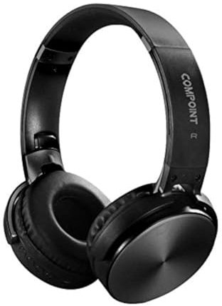Compoint CP-HBT35 Bluetooth Foldable Over-Head Stereo Headphones With Built in Mic, Rechargeable Wireless Battery, Noise Cancellation, Premium Sound, Soft Memory Earmuffs For Extra Comfort