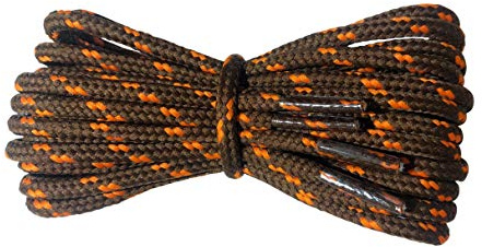 Fabmania Braun & Orange runde Schnürsenkel - 4 mm breit - Länge 240 cm