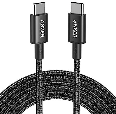 Anker Cable USB C Carga Rapida, 100W Nuevo Cable de Nylón con USB C 2.0, para iPhone 16, 16/15 Plus, 16/15 Pro, 16/15 Pro Max, MacBook, iPad, Samsung Galaxy S23(3m, Negro)