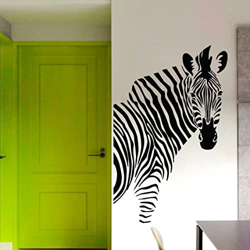 Zebra-Wandtattoo, Zebra-Vinyl-Aufkleber, schwarzer Zebrakopf große Wandtattoos, Tier-Wandtattoos, Home-Art-Dekoration-Design