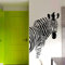 Zebra-Wandtattoo, Zebra-Vinyl-Aufkleber, schwarzer Zebrakopf große Wandtattoos, Tier-Wandtattoos, Home-Art-Dekoration-Design