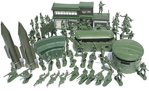 56 Teiliges Soldaten Spielset, Militär Modell Soldat Spielzeug Armee Figuren Set, Armee Soldaten Spielzeug aus Plastik Mini Armee Figuren Soldatenfiguren Spielzeug Militärspielset für Kinder Jungen