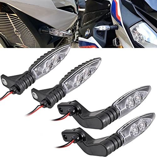 KATUR Motorrad Led Blinker Vorne Und Hinten Blinker Kompatibel Mit BMW F650gs F700gs F800g F800r F800s F800st Hp2 Sport K1200r K1300r R1200gs R1200r, Bernstein (WeißE Linse)